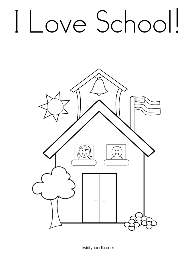 I Love School Coloring Page I Love School Coloring Page