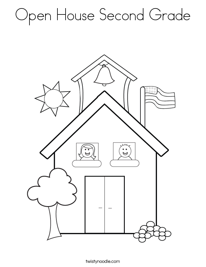 Open House Second Grade Coloring Page - Twisty Noodle Open House Second Grade Coloring Page - Twisty Noodle