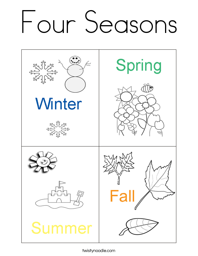 120 Cute Seasons Coloring Pages with Animal character