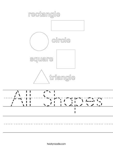 All Shapes Worksheet - Twisty Noodle