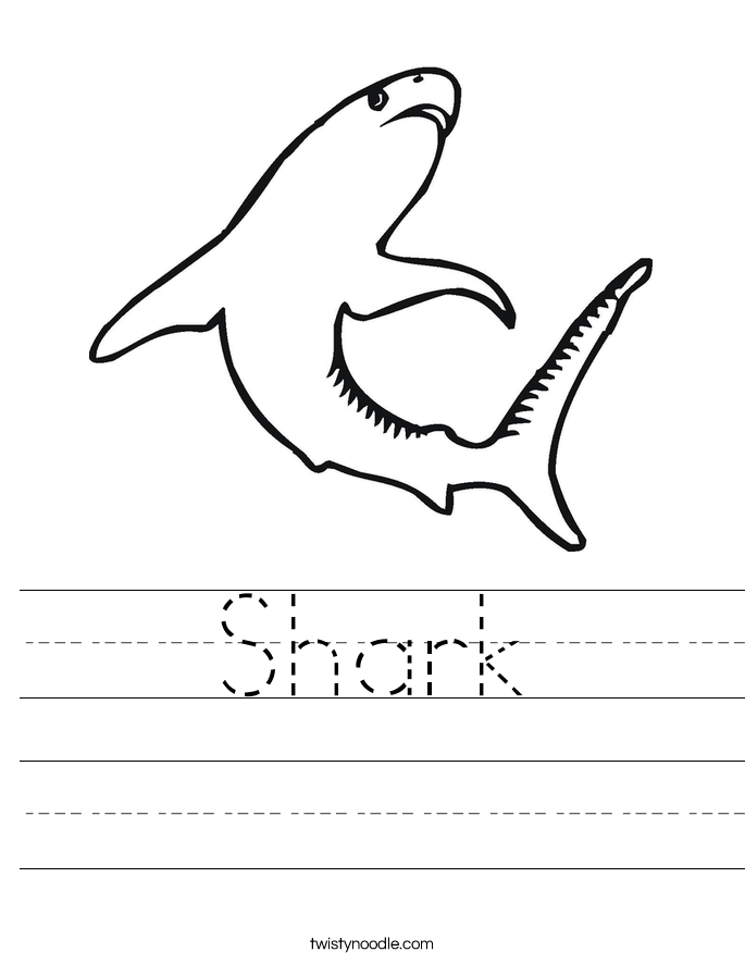 Shark Worksheet Twisty Noodle