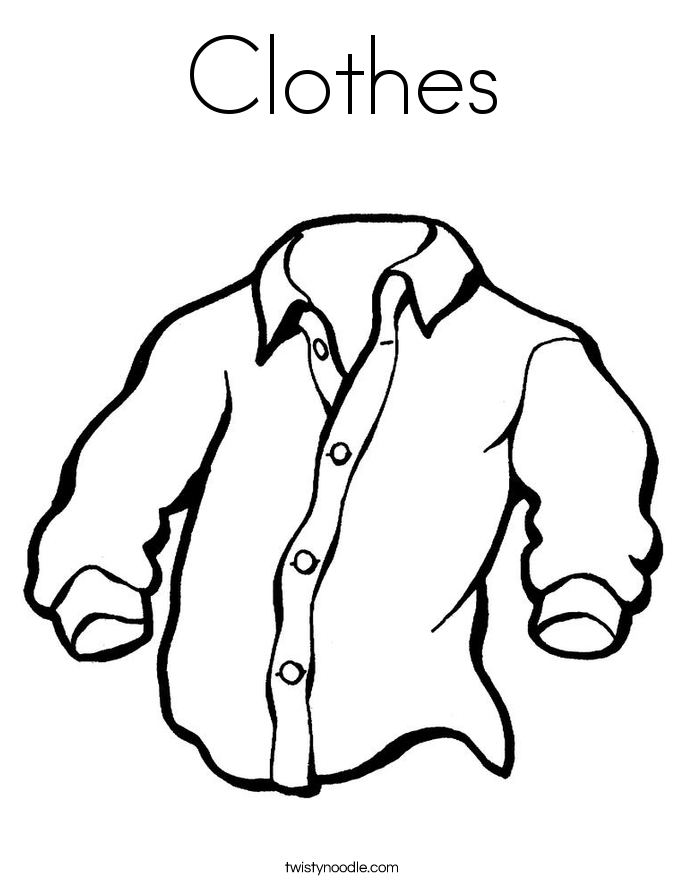 Clothes Coloring Page - Twisty Noodle