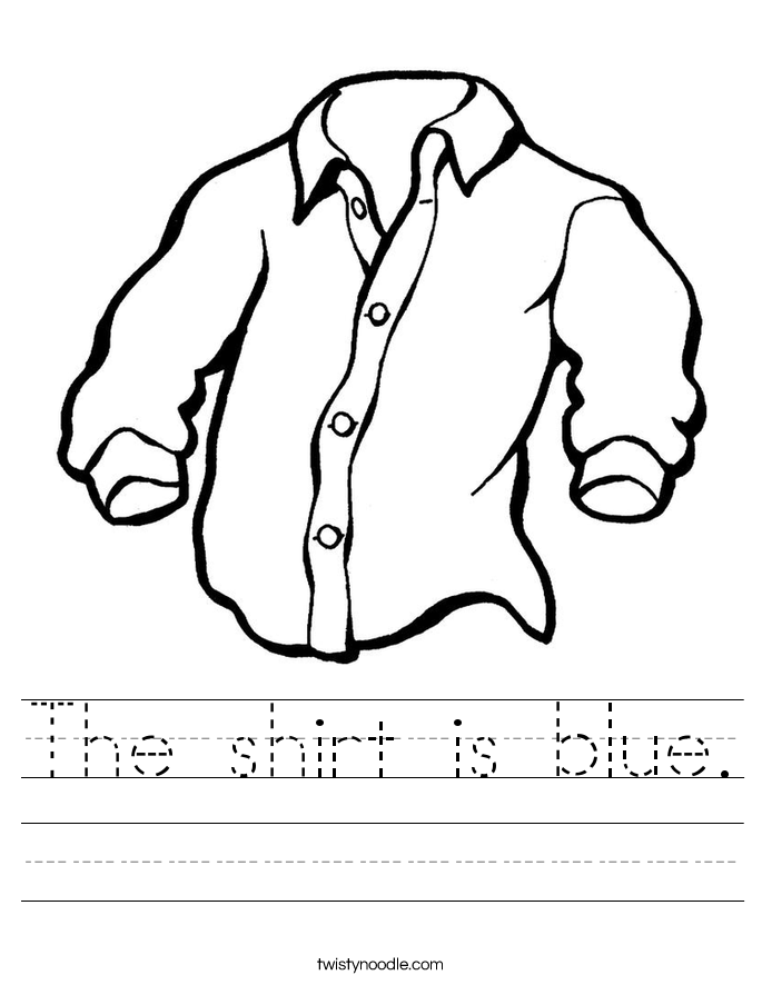 the shirt is blue worksheet