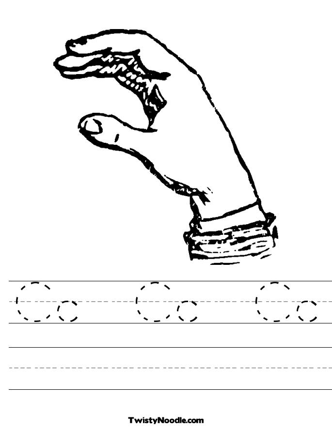 Sign Language Letter C Worksheet