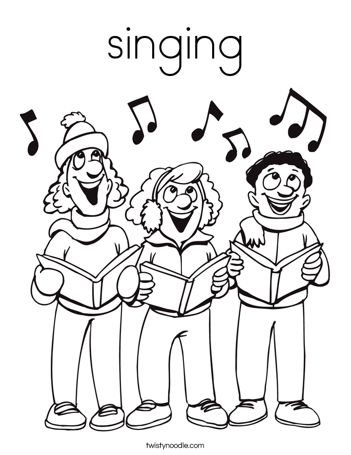 950 Animal Kids Singing Coloring Page 