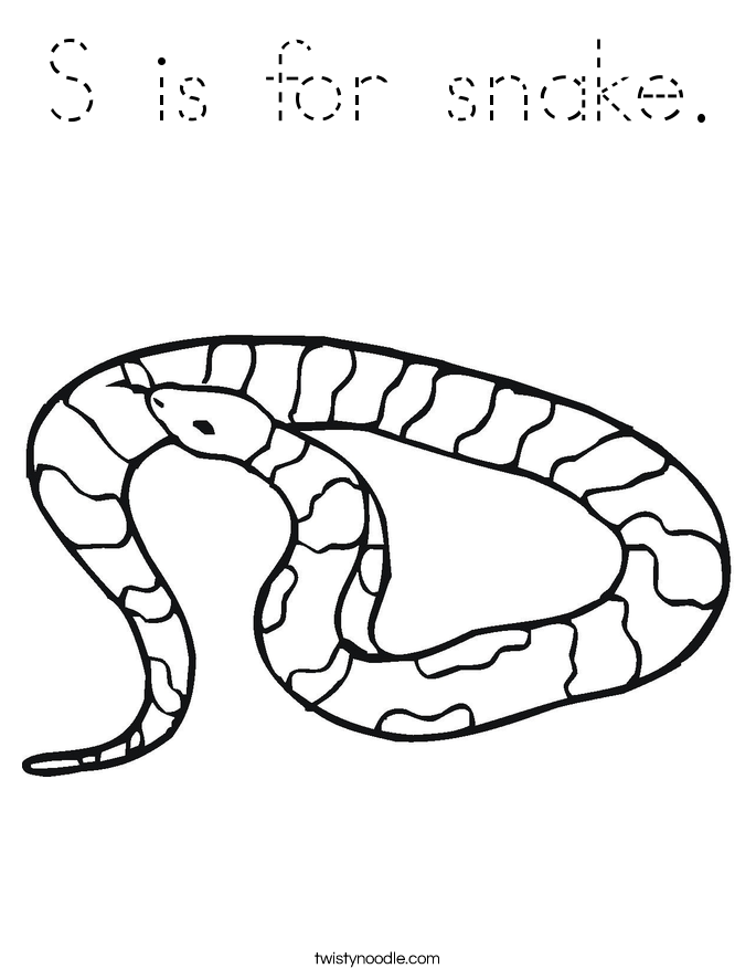 s is for snake coloring pages - photo #14