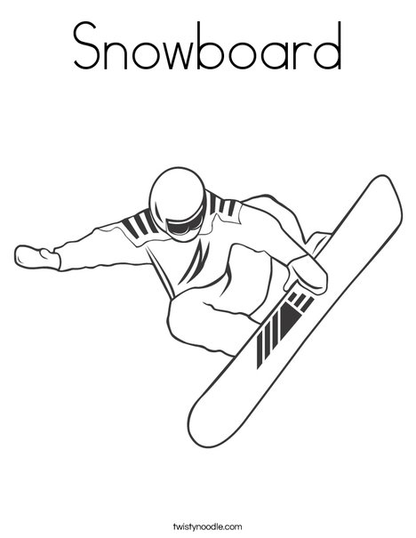 Snowboard Coloring Page - Twisty Noodle