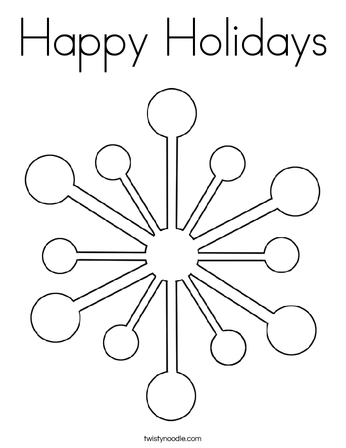 Happy Holidays Coloring Page Twisty Noodle
