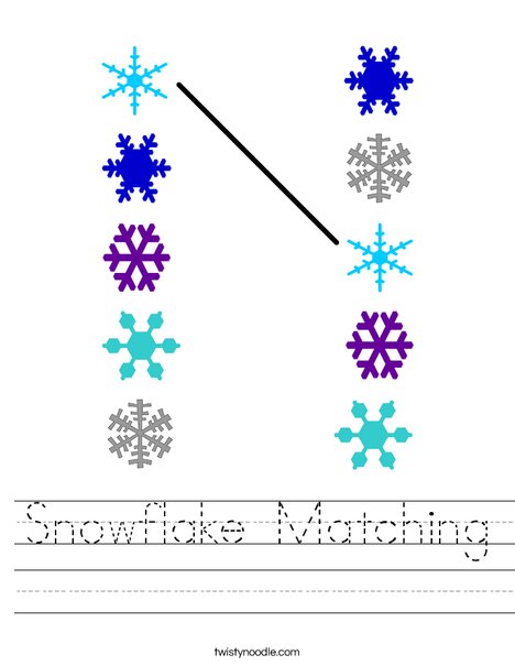 Snowflake Matching Worksheet Twisty Noodle