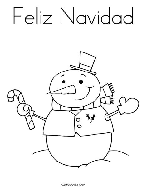 Feliz Navidad Coloring Page - Twisty Noodle