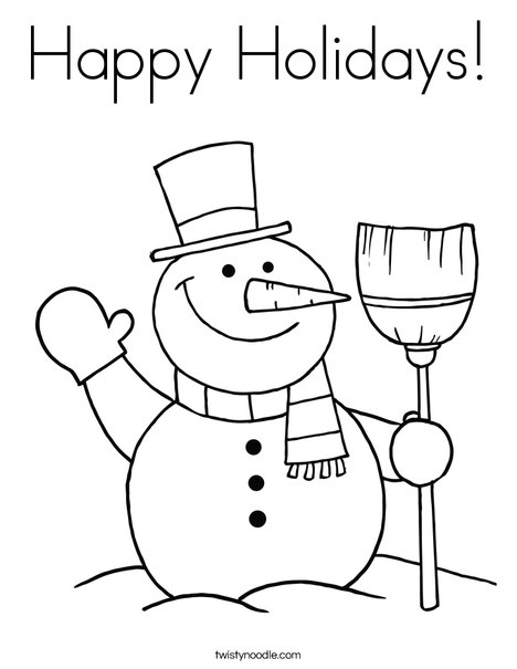 Happy Holidays Coloring Page - Twisty Noodle