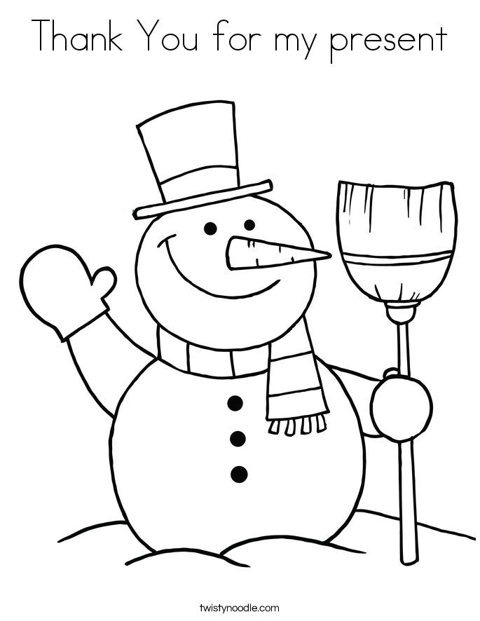 thank you for my present coloring page