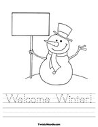 Welcome Winter Handwriting Sheet