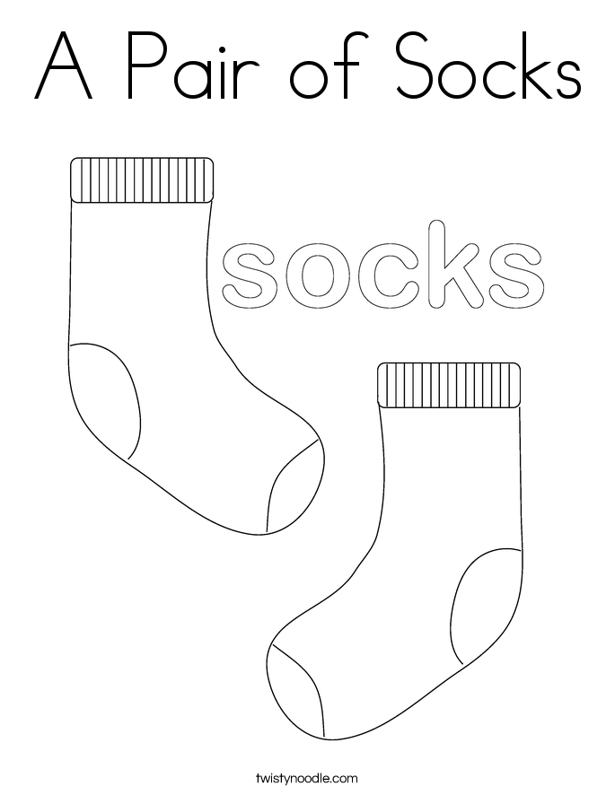 A Pair of Socks Coloring Page - Twisty Noodle