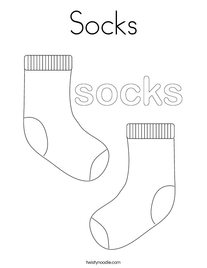 Socks Coloring Page Twisty Noodle