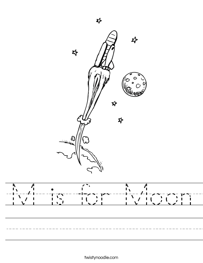 M is for Moon Worksheet - Twisty Noodle