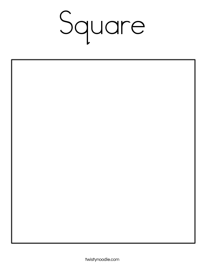 Square Coloring Page Twisty Noodle