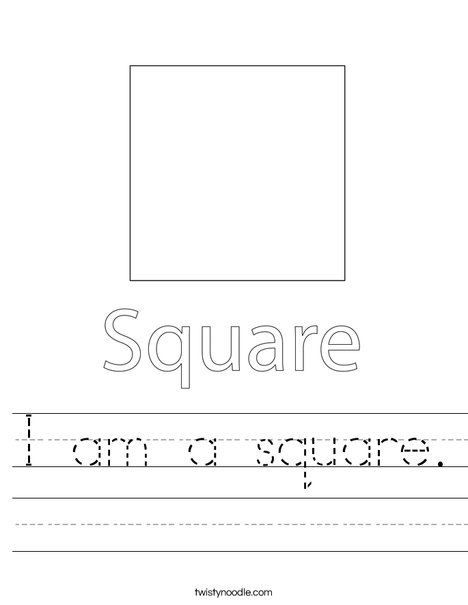 I am a square Worksheet - Twisty Noodle