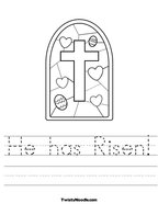 He has Risen Handwriting Sheet