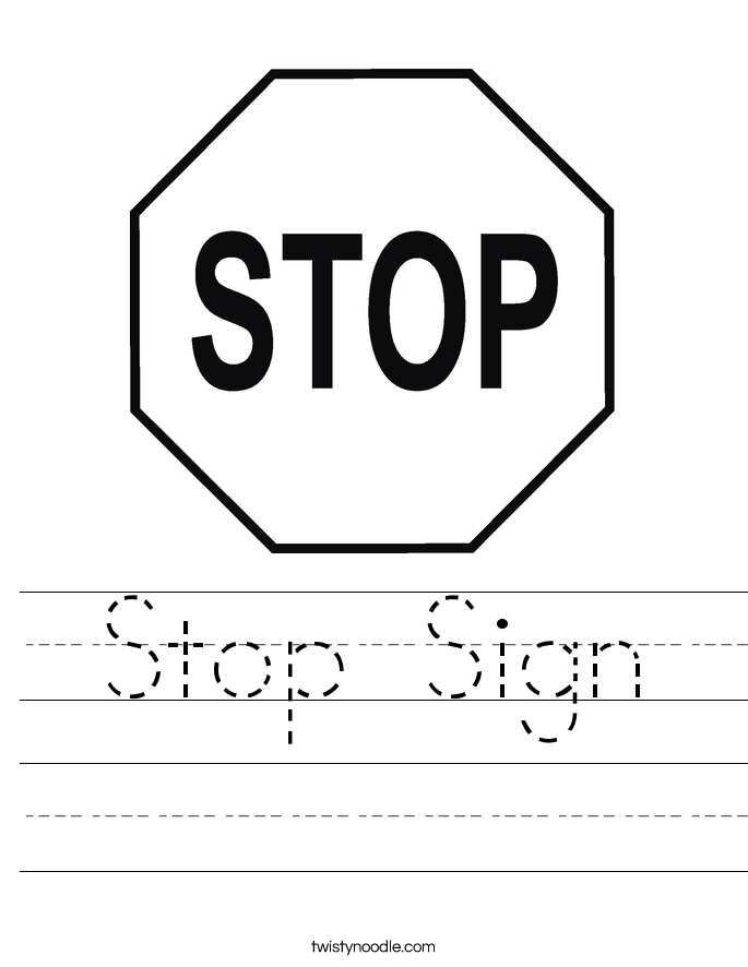 Stop Sign Worksheet - Twisty Noodle