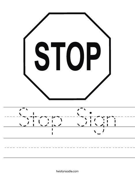 Stop Sign Worksheet - Twisty Noodle