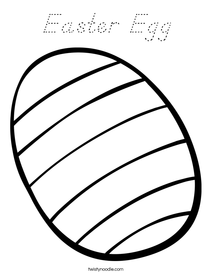 Easter Egg Coloring Page - D'Nealian - Twisty Noodle