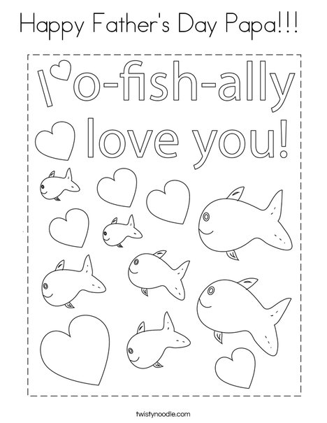 Happy Father's Day Papa Coloring Page - Twisty Noodle