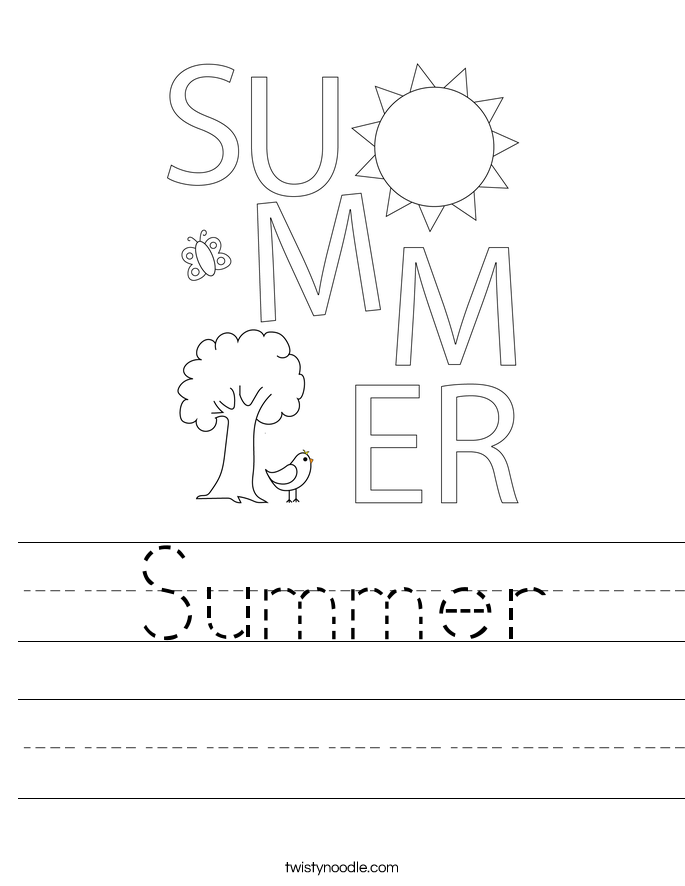 summer cut and paste worksheets