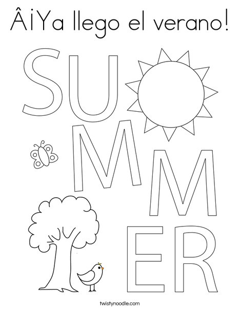 ¡Ya llego el verano Coloring Page - Twisty Noodle