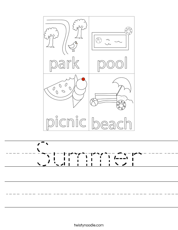 Summer Worksheet - Twisty Noodle