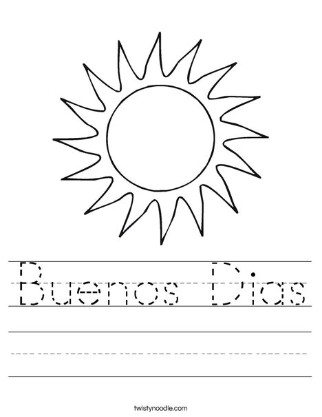 Buenos Dias Worksheet - Twisty Noodle