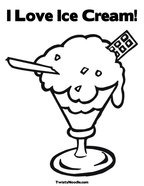 I Love Ice Cream Coloring Page