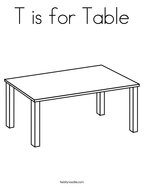 t is for table coloring page