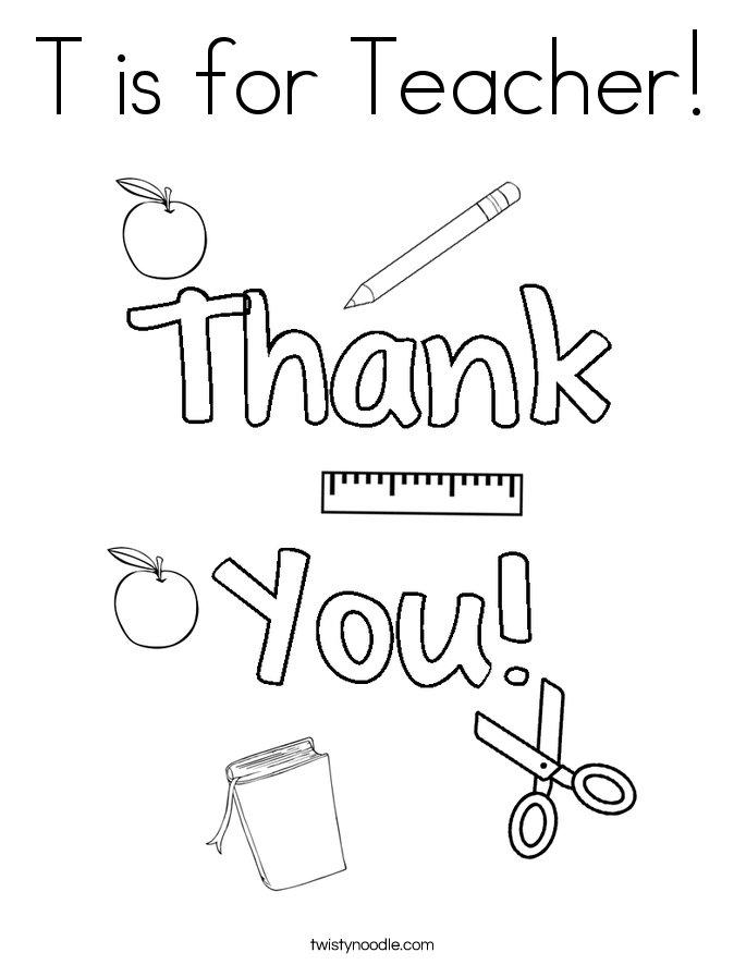 Thank You Teacher Coloring Pages Sketch Coloring Page