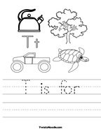 T is for Handwriting Sheet