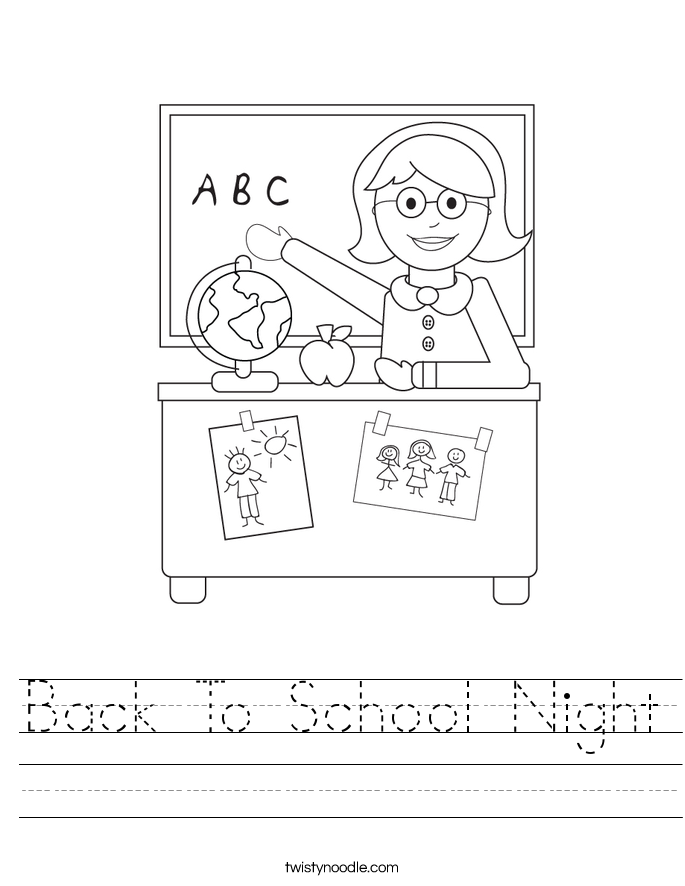 Printables Back To School Worksheets back to school night worksheet twisty noodle worksheet