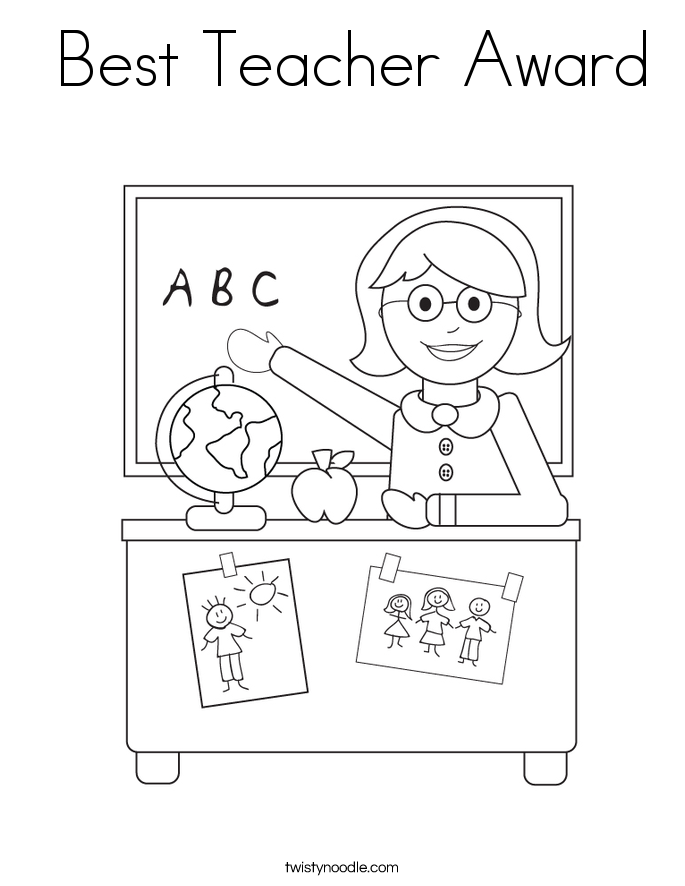 Best Teacher Award Coloring Page Twisty Noodle Best Teacher Award Coloring Page Twisty Noodle