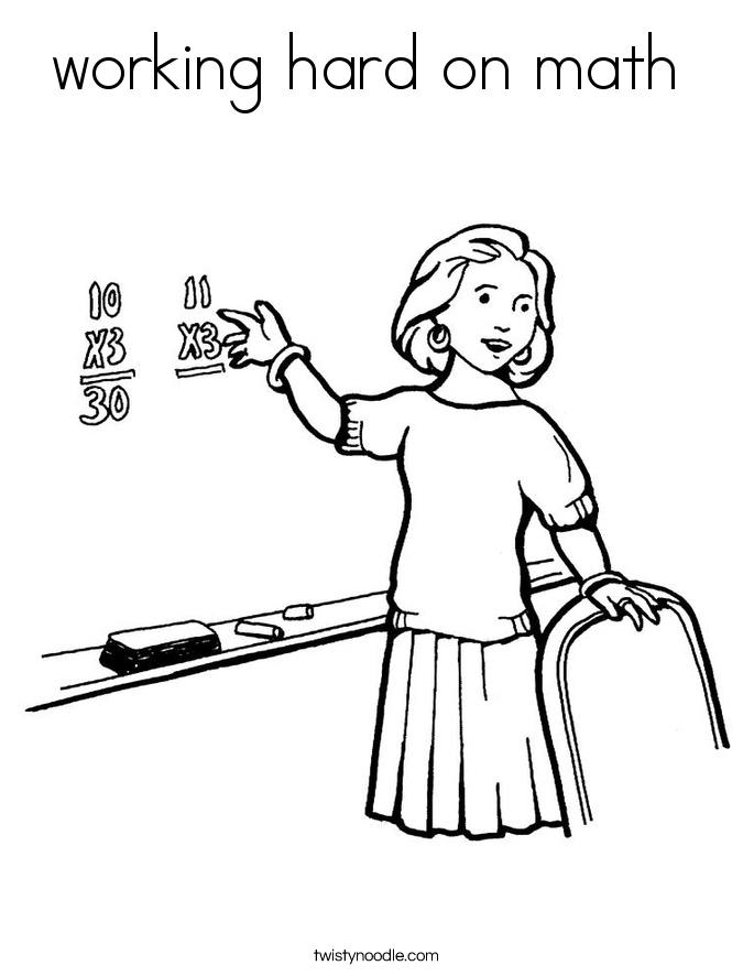 Hard Coloring Pages For Teachers | working hard on math coloring page twisty noodle Hard Coloring Pages For Teachers | working hard on math coloring page twisty noodle