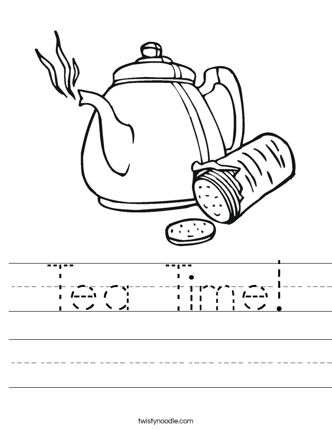 Tea Time Worksheet - Twisty Noodle