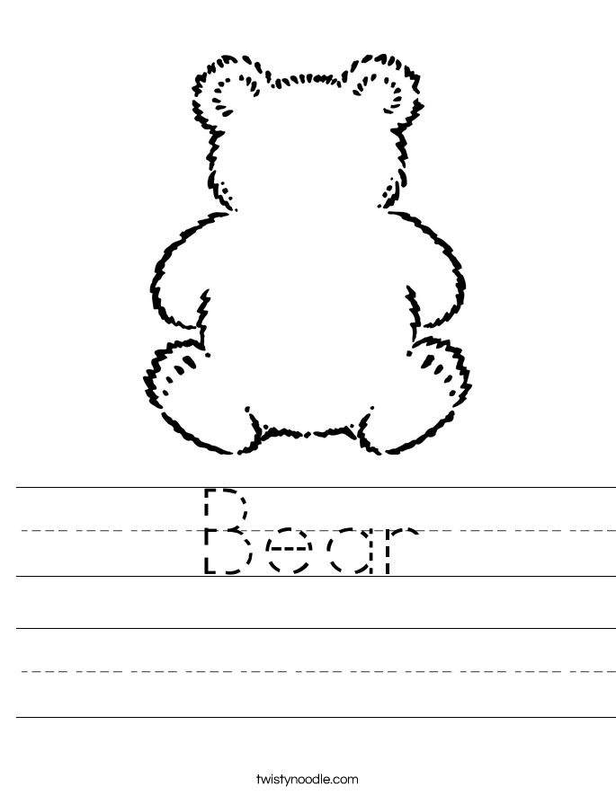 Bear Worksheet Twisty Noodle Bear Worksheet Twisty Noodle