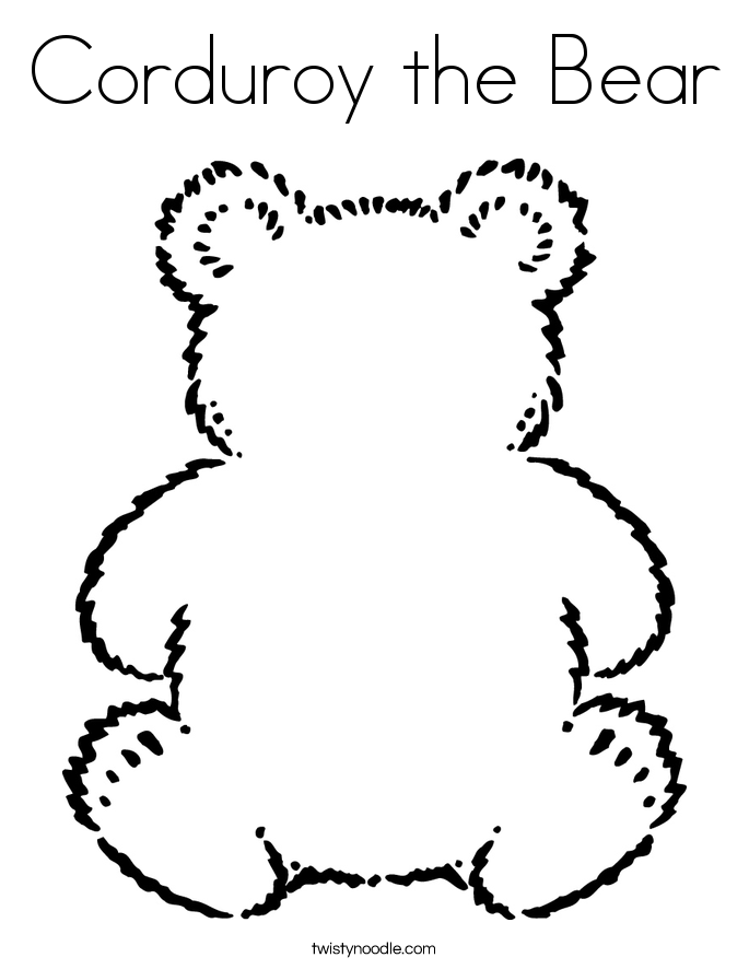 Corduroy the Bear Coloring Page Twisty Noodle