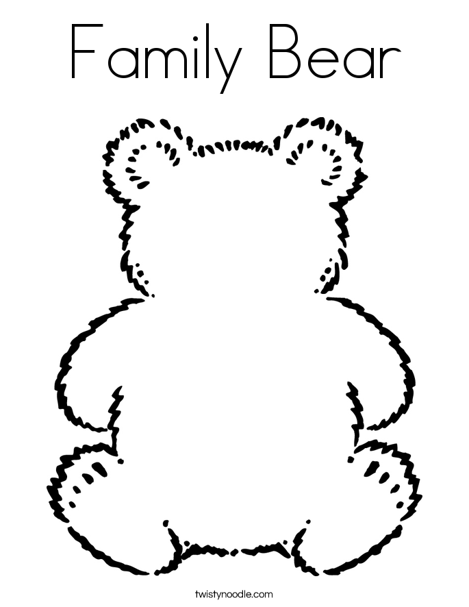 Family Bear Coloring Page - Twisty Noodle