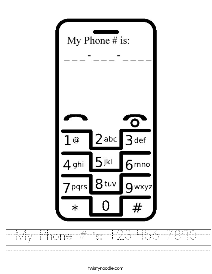 My Phone Is 123 456 7890 Worksheet Twisty Noodle my-phone-is-123-456-7890-worksheet-twisty-noodle