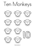 Ten Little Monkeys Coloring Page | candy counting fill in the missing numbers coloring page Ten Little Monkeys Coloring Page | candy counting fill in the missing numbers coloring page