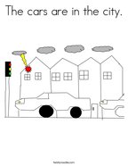 The cars are in the city Coloring Page