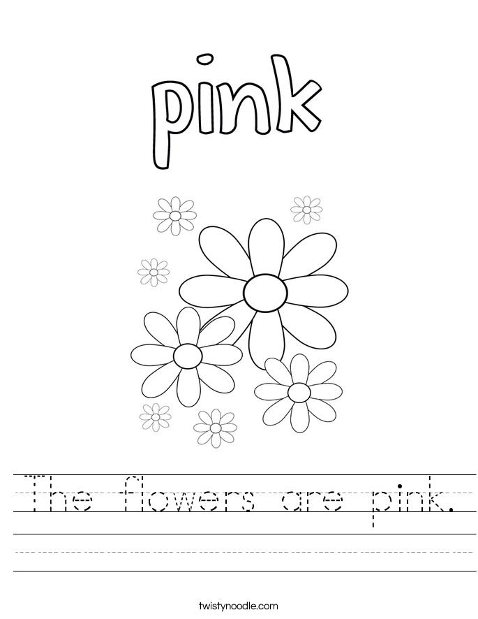 The flowers are pink Worksheet - Twisty Noodle