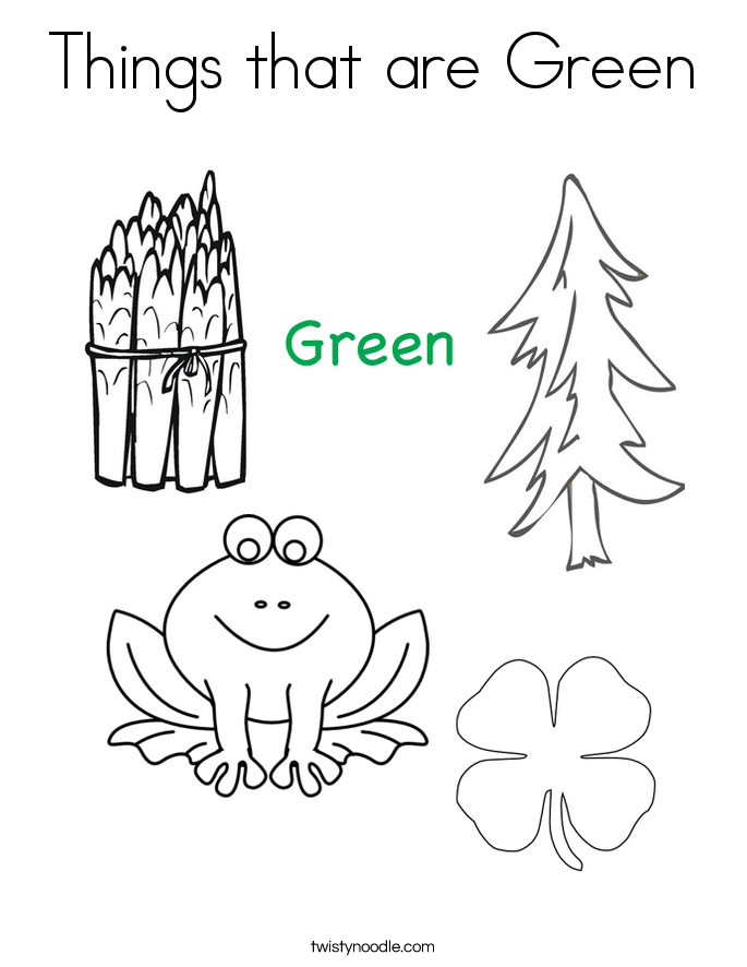 Preschool Coloring Pages Color Green | things that are green coloring page twisty noodle Preschool Coloring Pages Color Green | things that are green coloring page twisty noodle