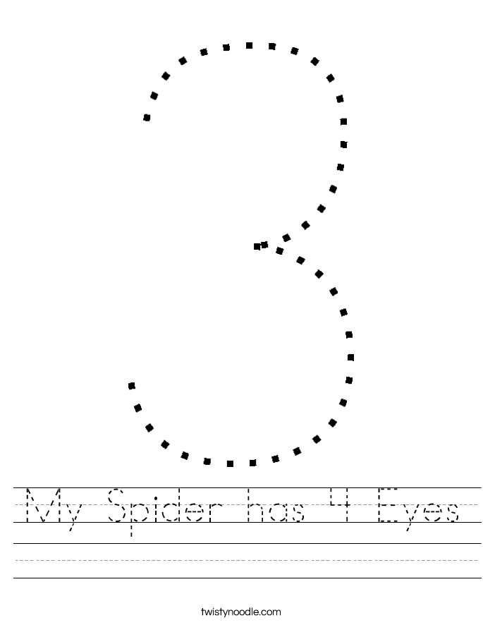 My Spider has 4 Eyes Worksheet - Twisty Noodle