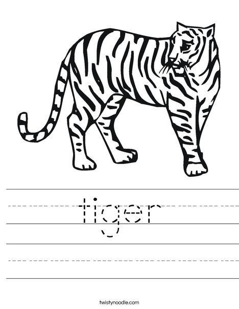 tiger Worksheet - Twisty Noodle