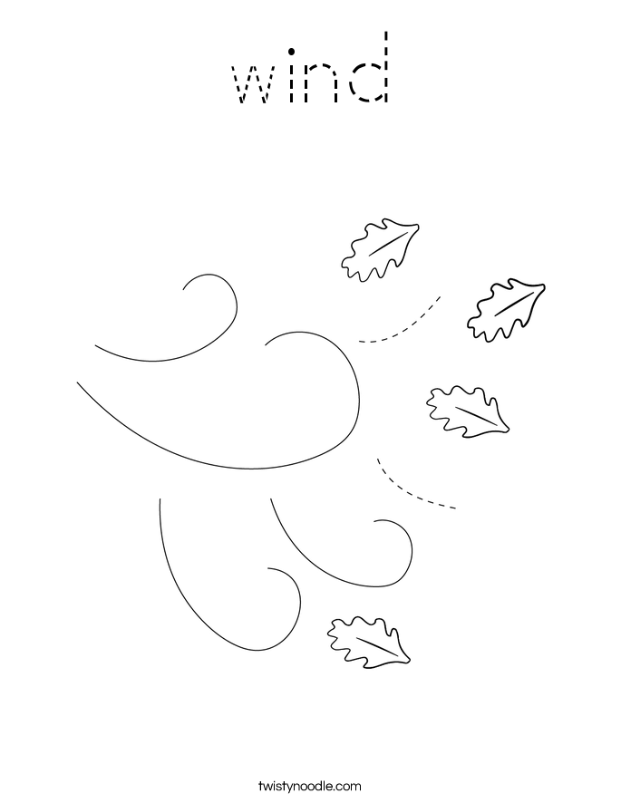 wind Coloring Page Tracing Twisty Noodle